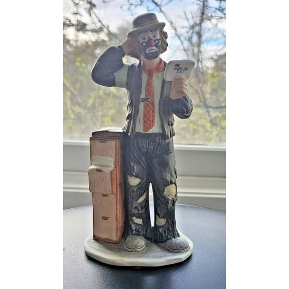 Vintage Emmett Kelly Jr. (EKJ)‎ Porcelain Clown by Flambro: Accountant - Picture 1 of 4